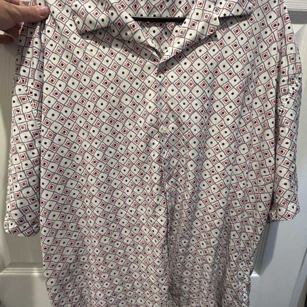 Abercrombie & Fitch Men's Shirt with Red and Blue Pattern